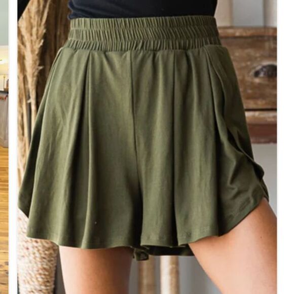 Jade by Jane Redwood Forest Pull On Shorts Skort Green Stretch Waist Comfort S - Picture 1 of 9
